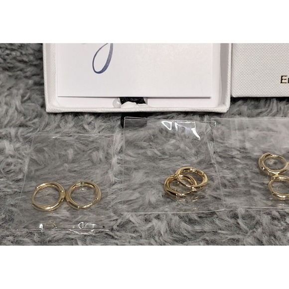 New Besteel Small Round Huggie Hoop Earrings Gold Plated Hypoallergenic Light - Picture 3 of 7